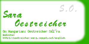 sara oestreicher business card